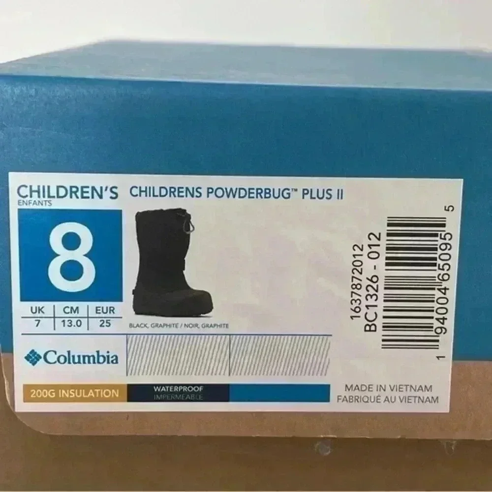 NEW Columbia Unisex-Child Powderbug Plus li Snow‎ Boot Sz8 Little Kid
